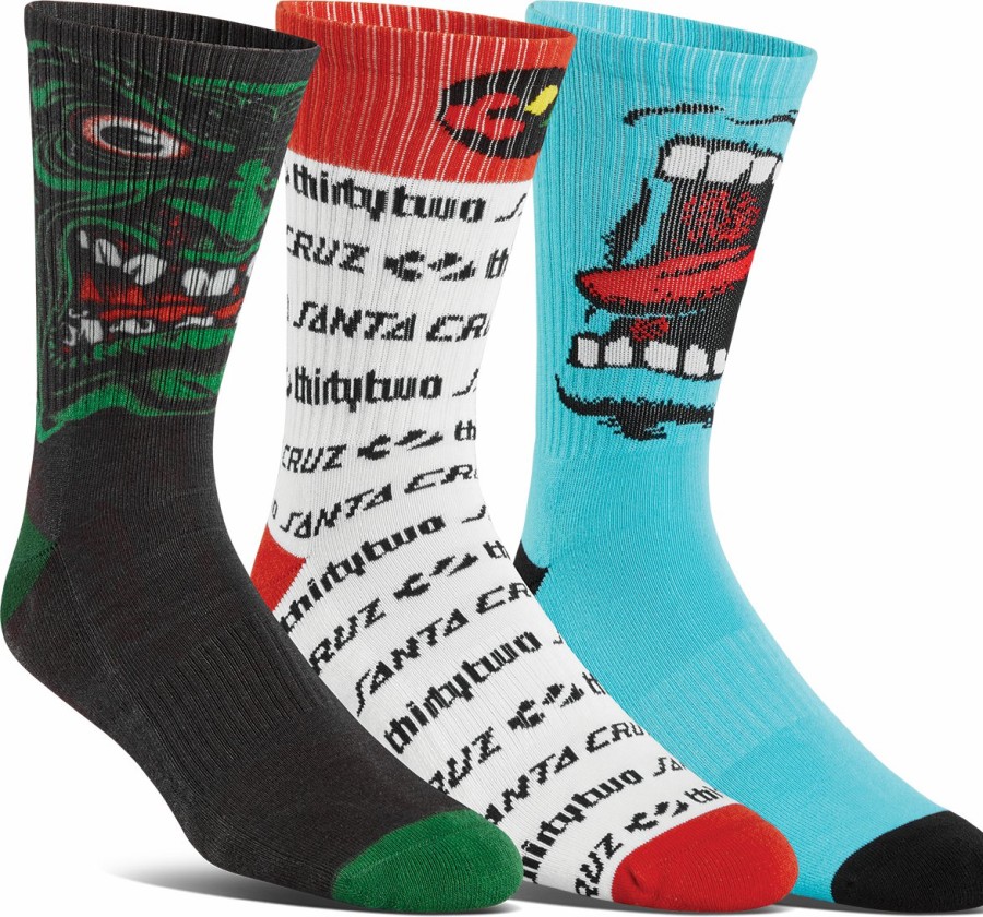 Thirtytwo Men'S Santa Cruz Crew Sock 3-Pack Socks